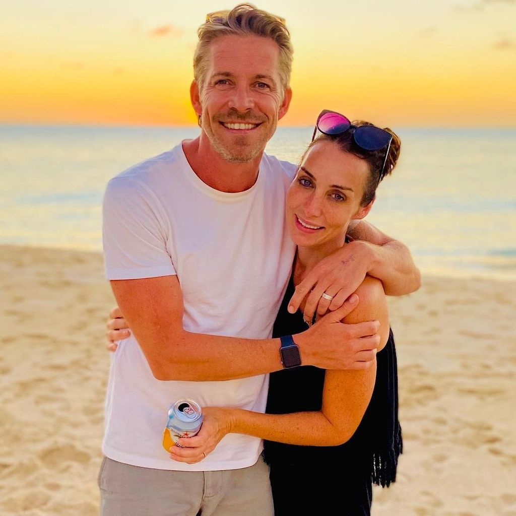Sean Maguire with wife Tanya on the beach 