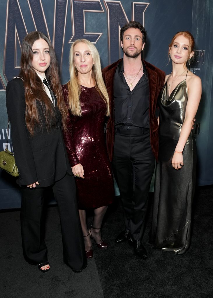 Angelica Jopling, Sam Taylor-Johnson, Aaron Taylor-Johnson, Jessie Phoenix Jopling at premiere