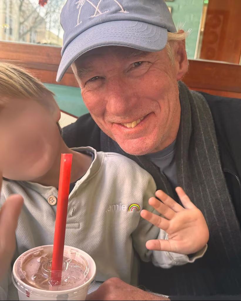 Richard enjoys a milkshake with his son