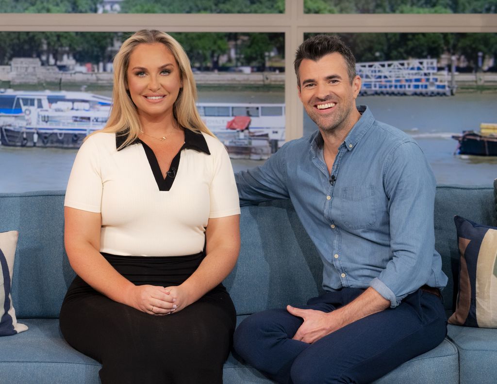 Josie Gibson and Steve Jones sit on This Morning sofa