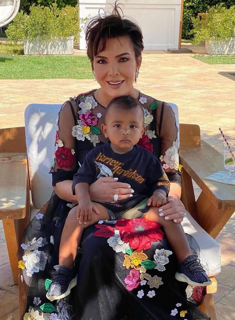 Photo shared by Kris Jenner on Instagram May 9, 2024 pictured with her grandson Psalm, Kim Kardashian's son, in a tribute in honor of his 5th birthday