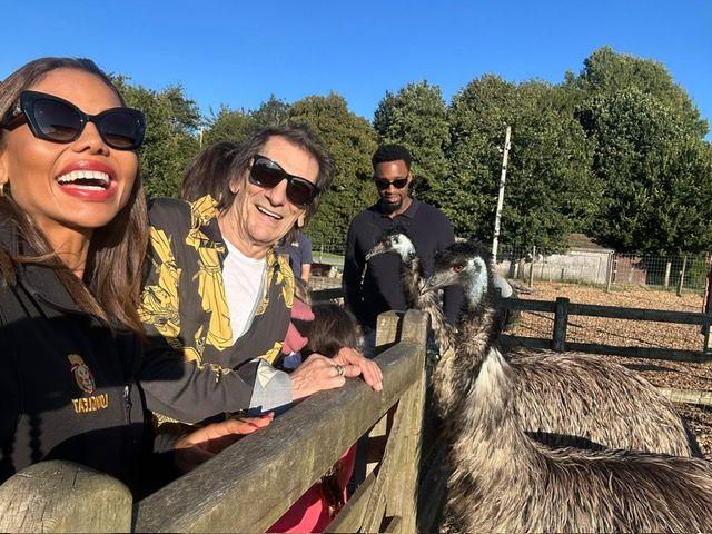 Rolling Stone star Ronnie Wood and his family joined Emma to celebrate Longleat's special anniversary - and the Emu's of course