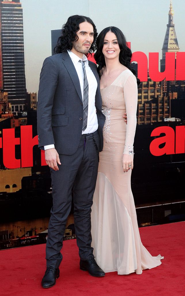 Russell Brand and Katy Perry arriving for the UK Premiere of Arthur