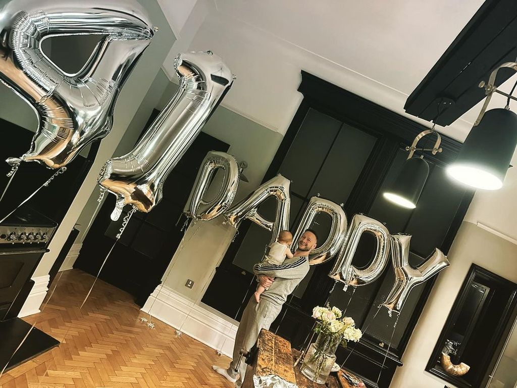 Stacey Dooley celebrating Kevin Clifton's birthday at home with baby Minnie