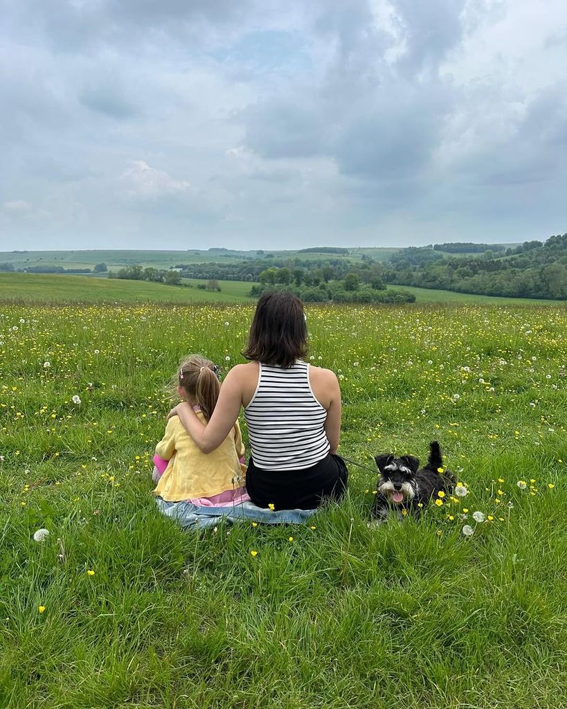 Annabel Scholey with her daughter