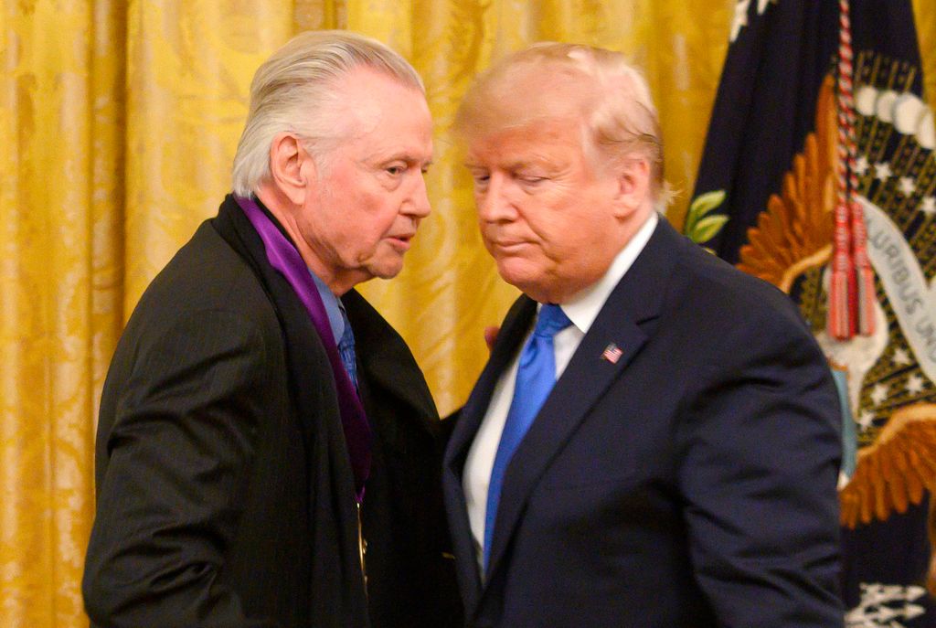 US President Donald Trump awards the National Medal of Arts to actor Jon Voight in 2019