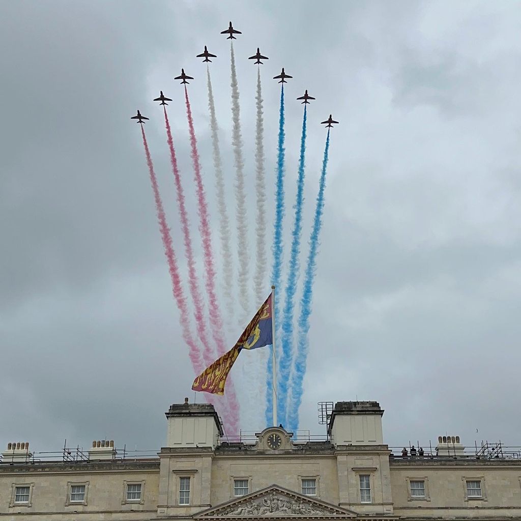 Princess Eugenie included a snapshot of the coronation flypast