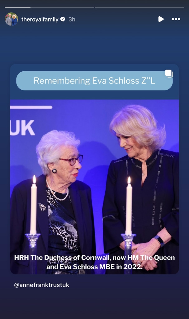 Royal Family reshare touching tribute to Anne Frank's sister