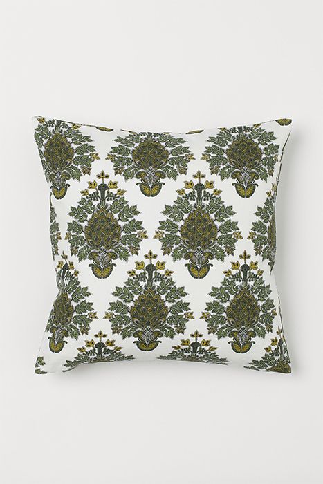 HM green patterned cushion