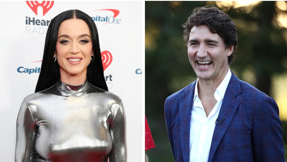 Katy Perry and Justin Trudeau split image   