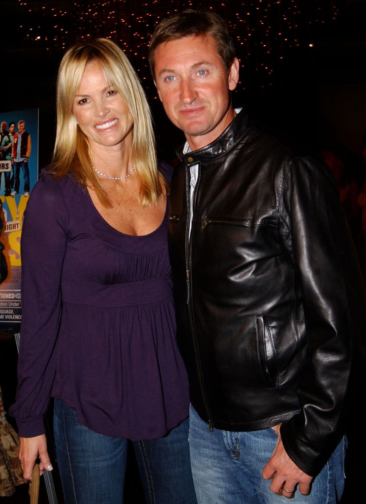 Janet Jones and Wayne Gretzky during "Dirty Deeds" Los Angeles Premiere - Arrivals at Directors Guild of America in Los Angeles, California, United States. (Photo by Mike Guastella/WireImage)