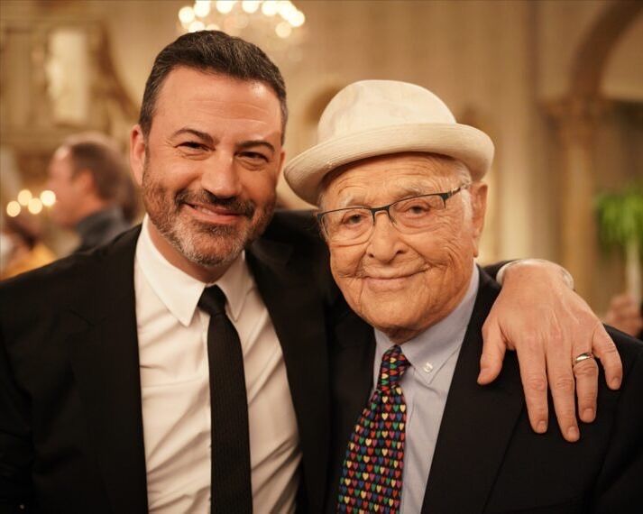 Jimmy Kimmel poses for a photo with Norman Lear, shared on Instagram