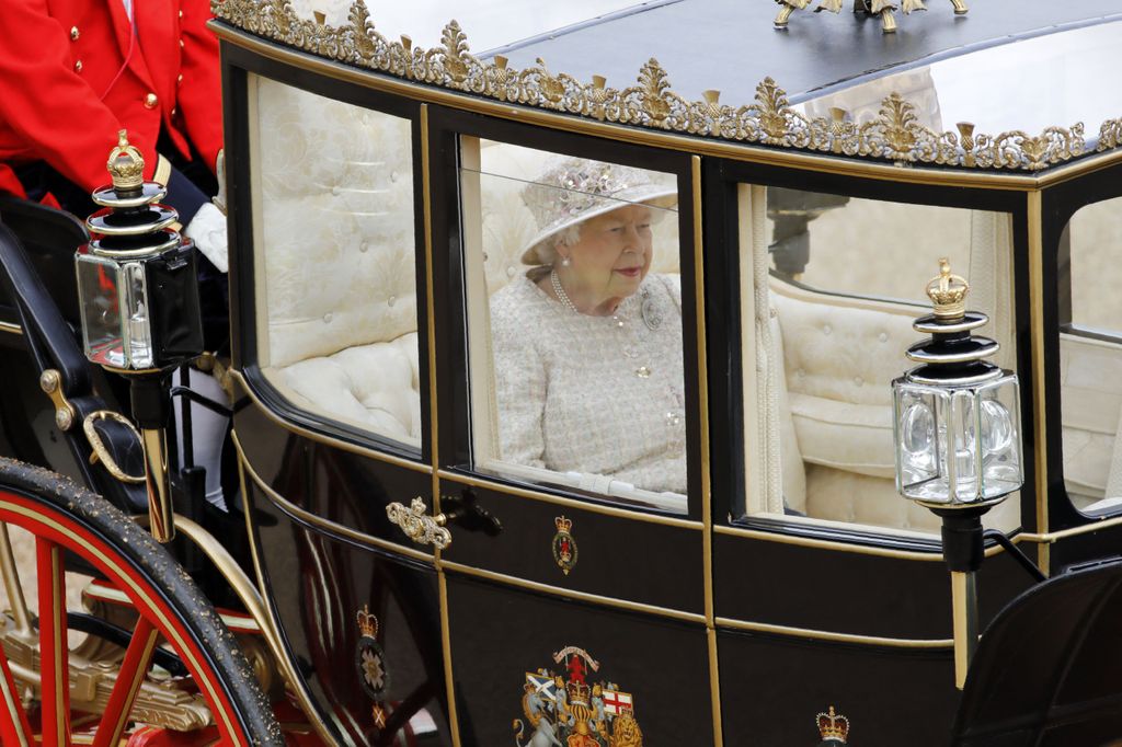 Queen Elizabeth II in carriage at Trooping the Colour 2019