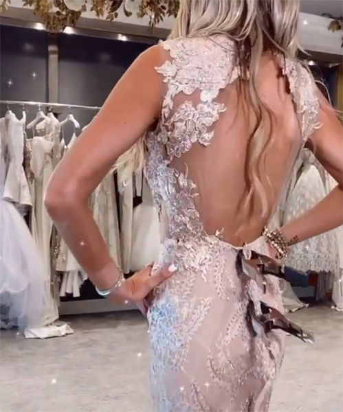christina anstead wears bridal gown back
