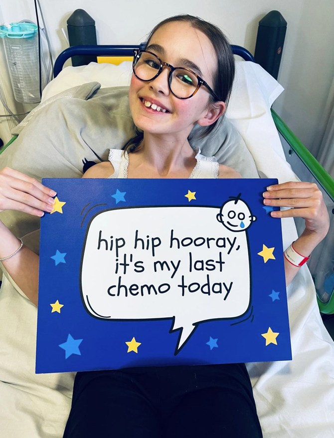 skye smiling in hospital bed
