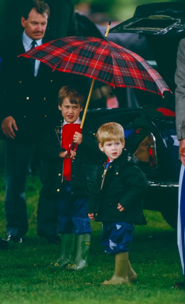 william and harry wearing frog wellies 