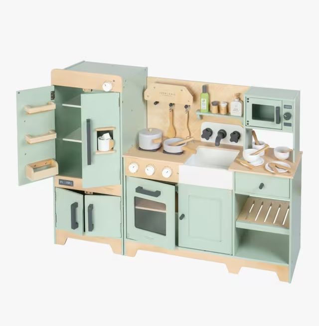 John Lewis Wood Deluxe Toy Kitchen with Fridge Freezer Play Set