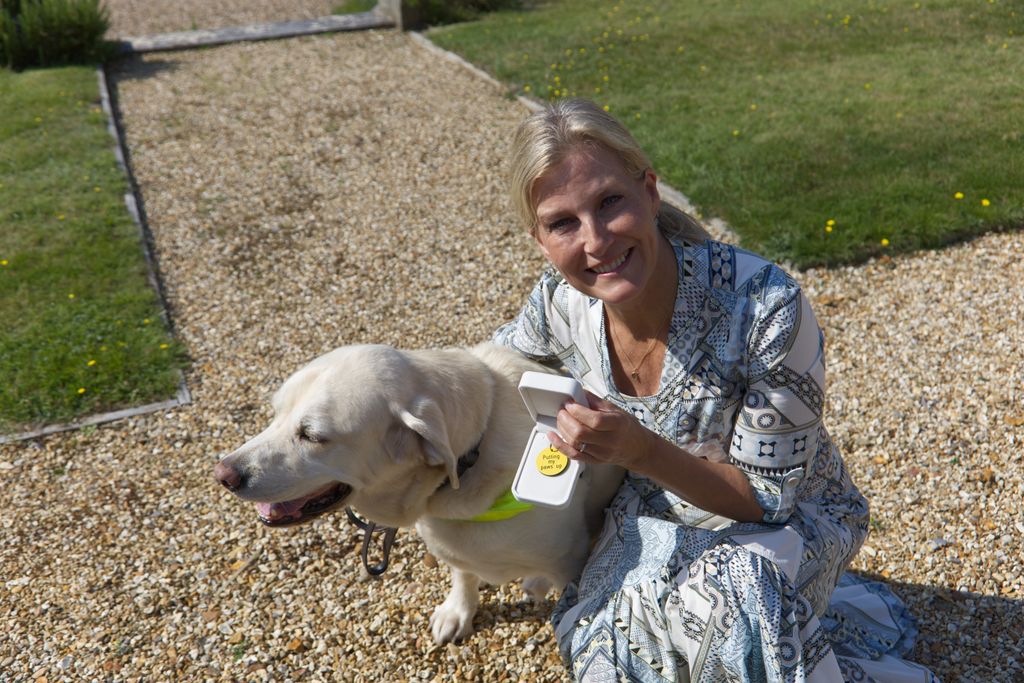 duchess sophie smiling with retired guide dog