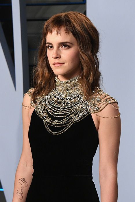 Emma Watson's new 'Time's Up' tattoo has a glaring error as she wears  'bizarre' fringe at Oscars after-party - Mirror Online