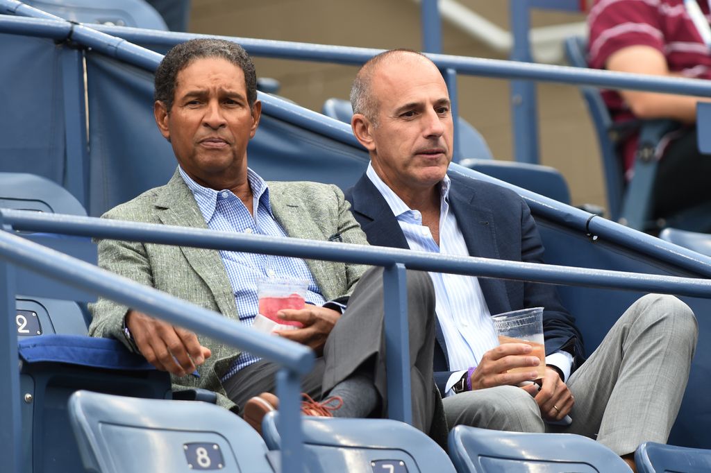 Bryant Gumbel and Matt Lauer attend day 15 of the 2014 US Open at USTA Billie Jean King National Tennis Center on September 8, 2014 in New York City