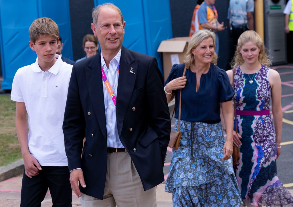 The Earl and Countess of Wessex with James and Lady Louise at the Commonwealth Games