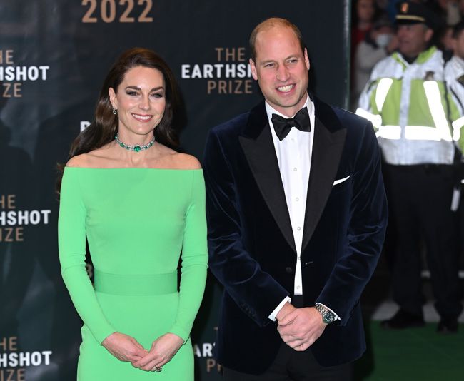 prince william with princess kate in green dress