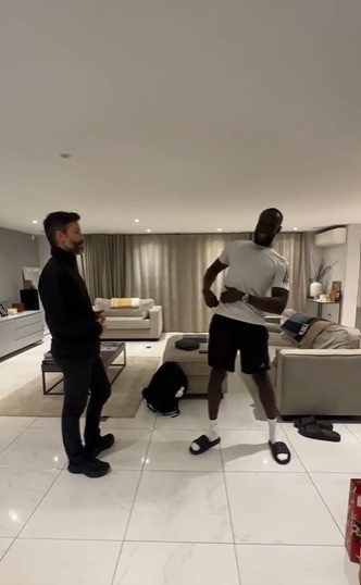 Stormzy has physio session in living room