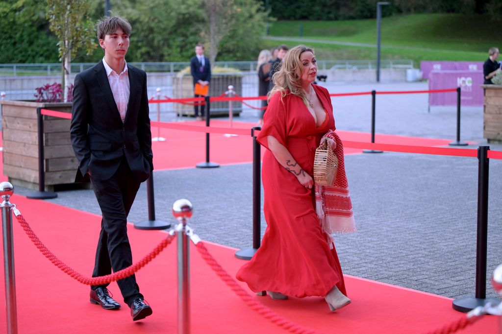 Dexter Henson and Charlotte Church walk the red carpet at the 2025 BAFTA Cymru Awards at the International Convention Centre Wales on October 05, 2025 in Newport, Wales