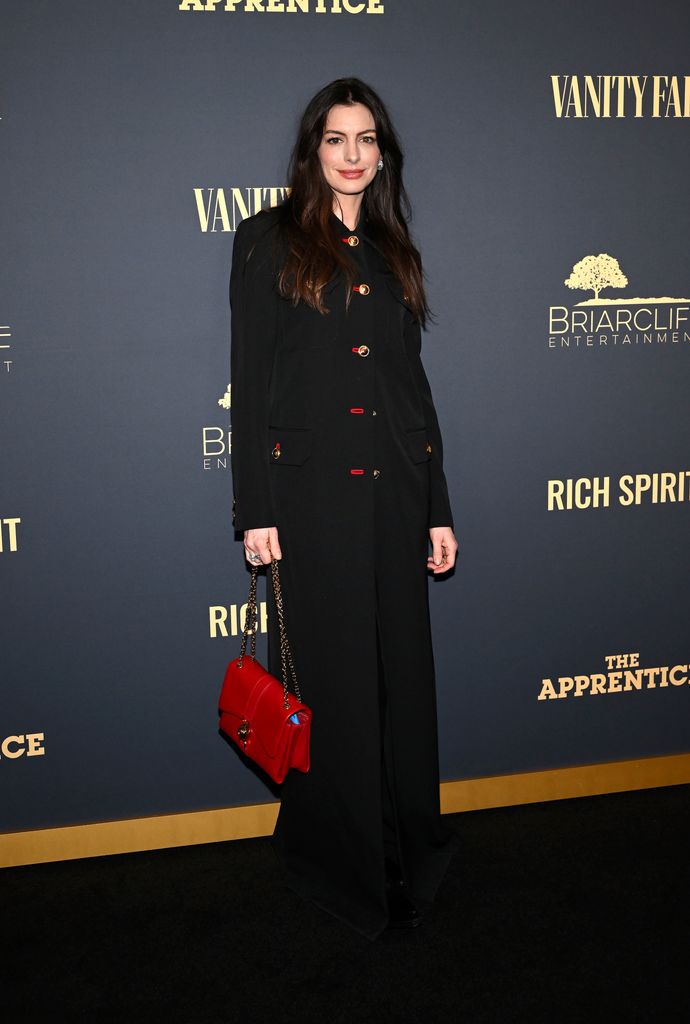 Anne Hathaway at the New York premiere screening of "The Apprentice" held at the DGA Theater on October 8, 2024 in New York City. (Photo by Daniel Zuchnik/Variety via Getty Images)