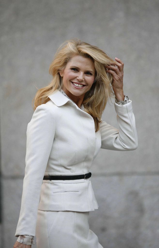 Christie Brinkley during Christie Brinkley Sighting on the Set of Her New Covergirl Commercial at Tribeca in New York City, New York, United States.
