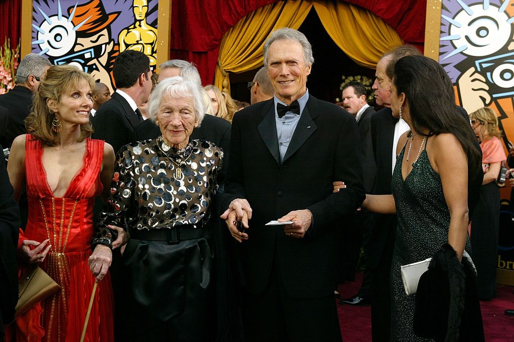 Clint Eastwood with daughter, Laurie Murray and his mom Ruth in 2004