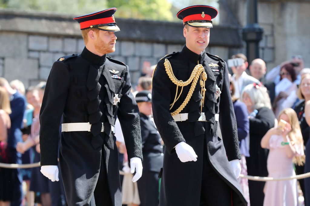 Prince Harry and Prince William at the Duke of Sussex's wedding