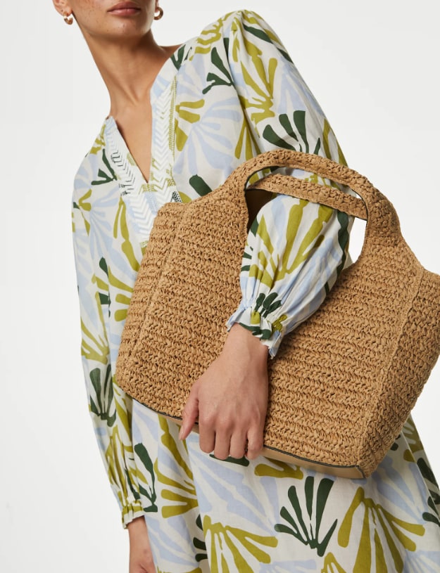 marks and spencer straw bag 