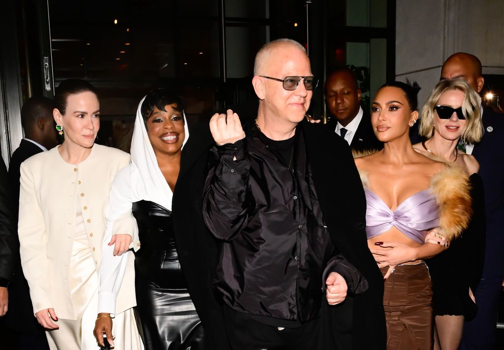 Sarah Paulson, Niecy Nash, Kim Kardashian, Ryan Murphy and Naomi Watts are seen in midtown on October 28, 2025 in New York City