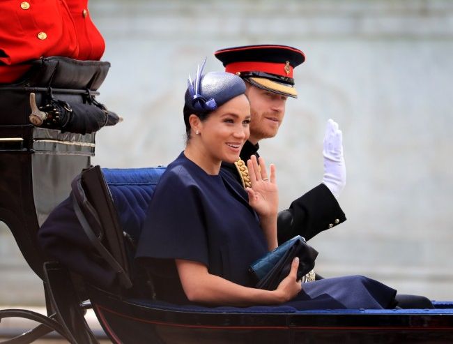 meghan harry trooping the colour