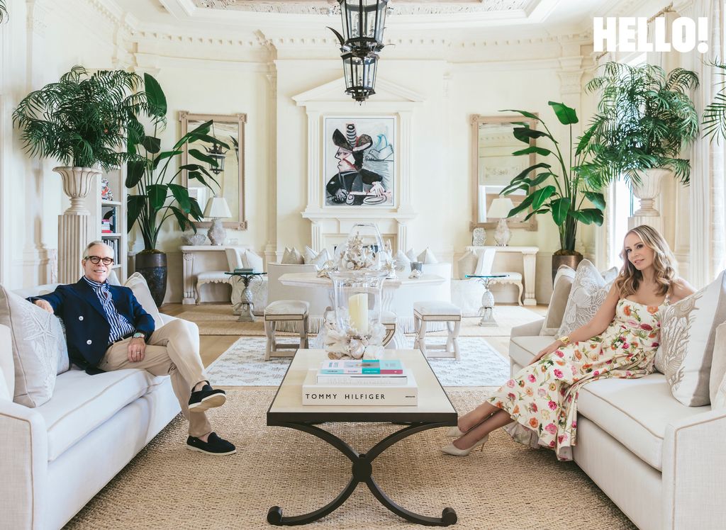 Tommy and Dee in the sitting room in their Palm Beach Mansion