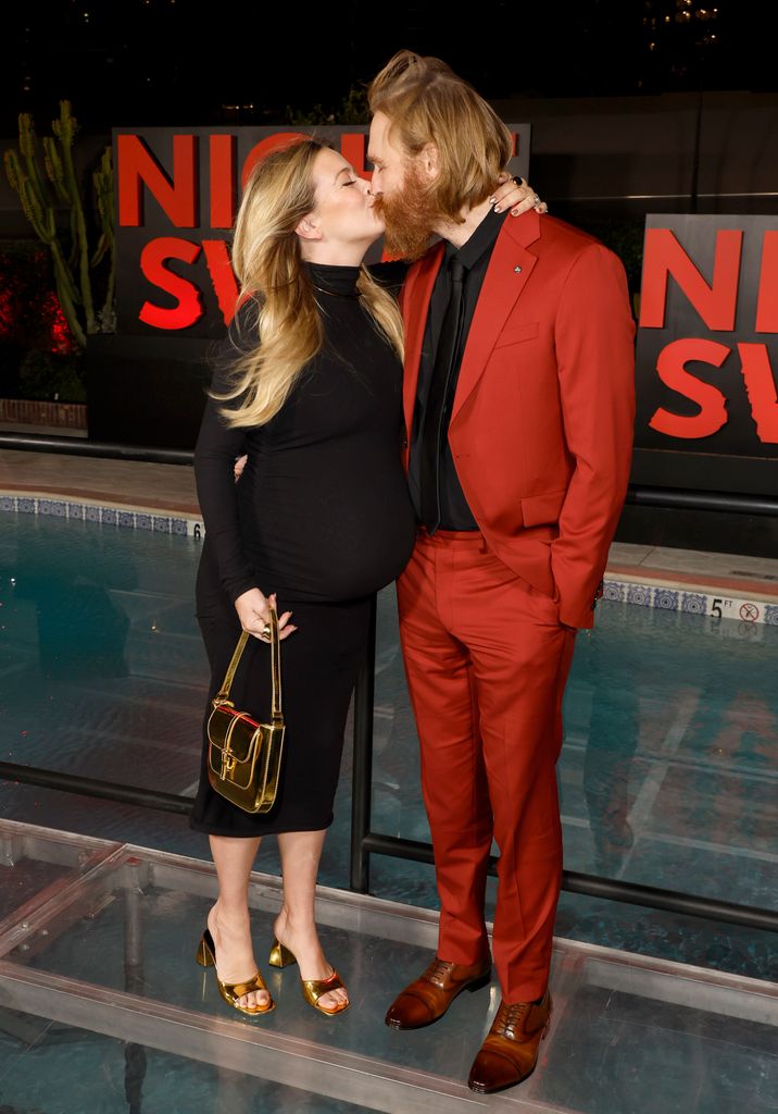 Meredith Hagner and Wyatt Russell attend the Los Angeles premiere of Universal Pictures' "Night Swim" at Hotel Figueroa on January 03, 2024 in Los Angeles, California.