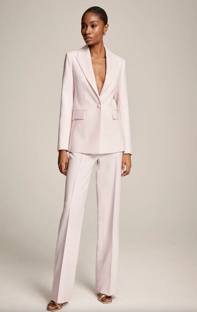 Mint Velvet pink tuxedo suit