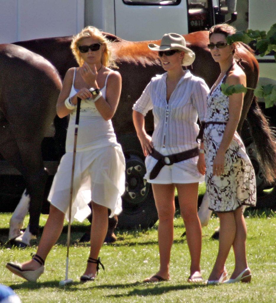 Zara tindall in cowgirl hat with Kate Middleton
