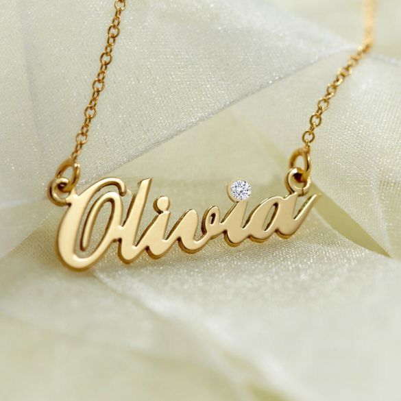 Carrie Name Necklace - Gold