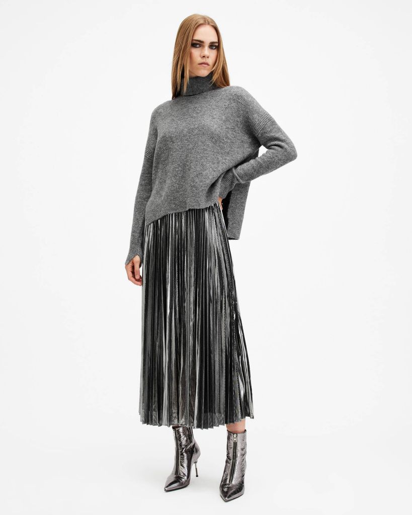 AllSaints Spark 2-In-1 Pleated Maxi Dress