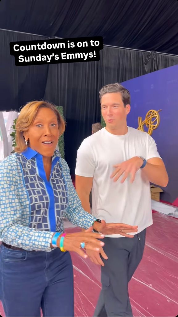 Robin Roberts and GMA co-anchor Will Reeve tour the red carpet ahead of the 76th Primetime Emmy Awards Pre-Show, shared on Instagram