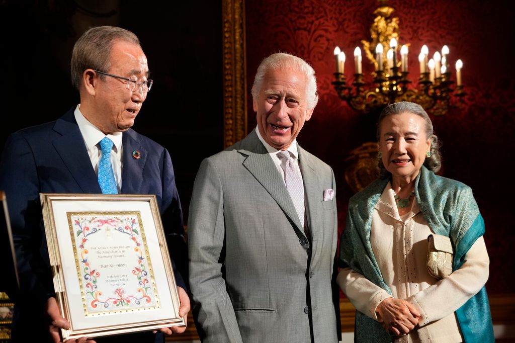 King Charles presents the Harmony Award to Ban Ki-moon