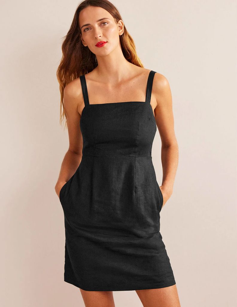 Boden Linen Black Dress