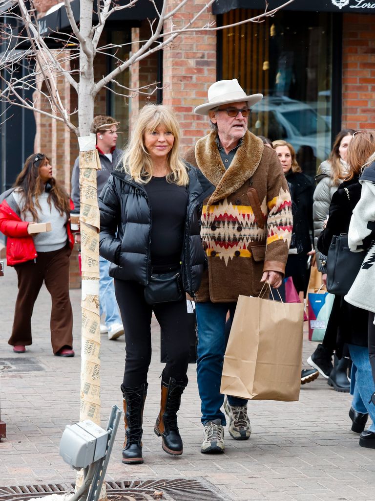 Goldie Hawn and Kurt Russell are seen on December 23, 2024 in Aspen, Colorado