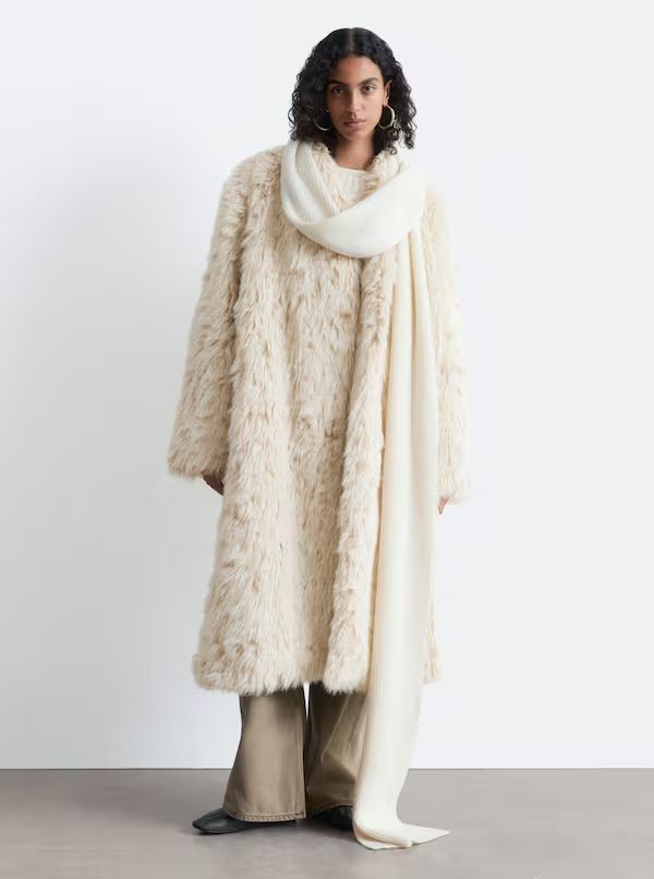 & Other Stories Faux Fur Midi Coat