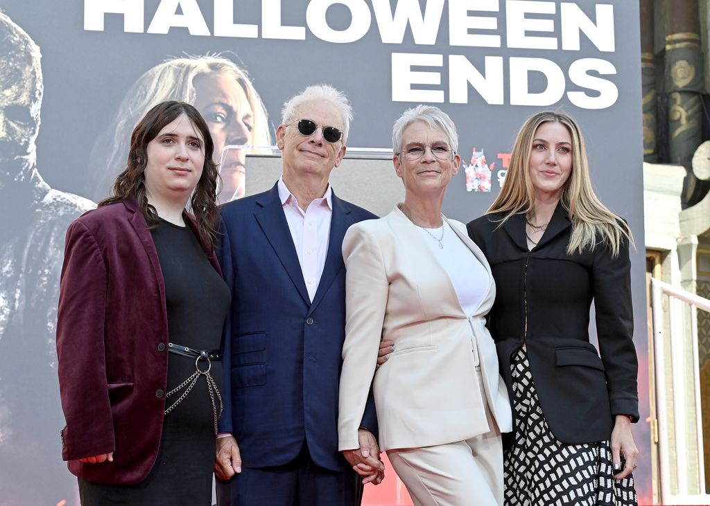Ruby Guest, Christopher Guest, Jamie Lee Curtis and Annie Guest attend the Jamie Lee Curtis Hand and Footprint Ceremony at TCL Chinese Theatre on October 12, 2022 in Hollywood, California