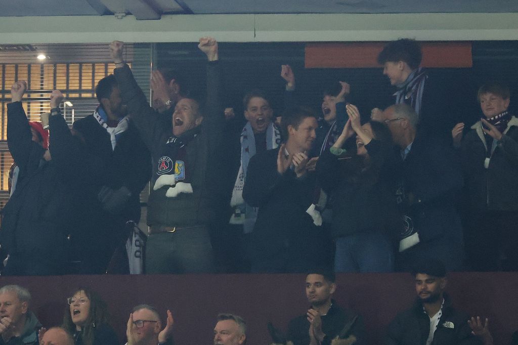 Prince George celebrates Villa's goal