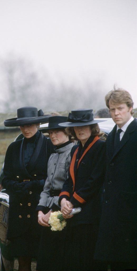 Charles Spencer and his sisters at their father's funeral in 1992