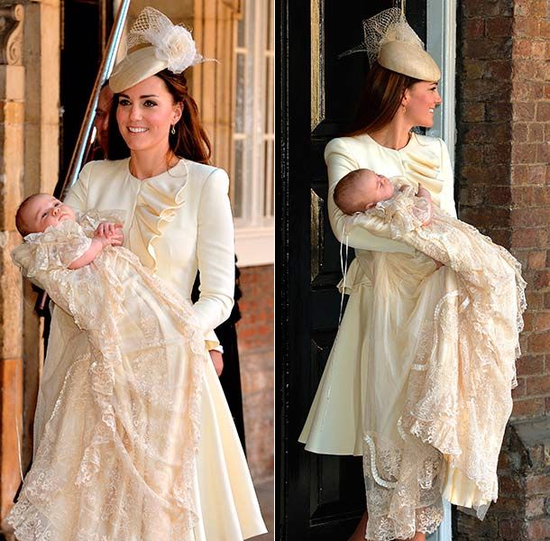 Proud mum Kate with Prince George at his christening